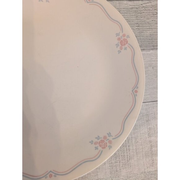 Corelle English Breakfast Dinner Plate 10" Vintage White Round Floral Design - Picture 2 of 3